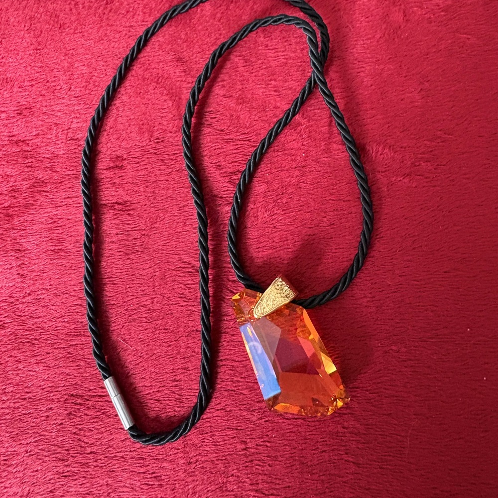 Swarovski authentic Orange Crystal Pendant Necklace – Statement Jewelry